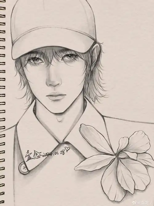 73152024年第一画他就像是从漫画里走出的少年98#王一博##插画