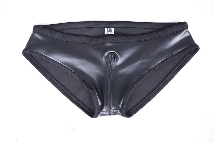 速卖通新品魅色乳胶氨性感情趣内裤gk41时尚u裆拉链乳胶氨三角裤