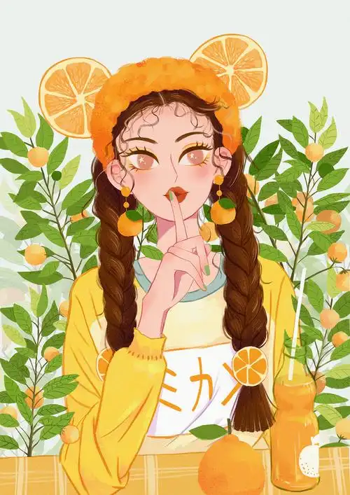 水果系列之|橘子女孩92|插画|商业插画|欧阳雪瑞 - 原创作品 - 站酷