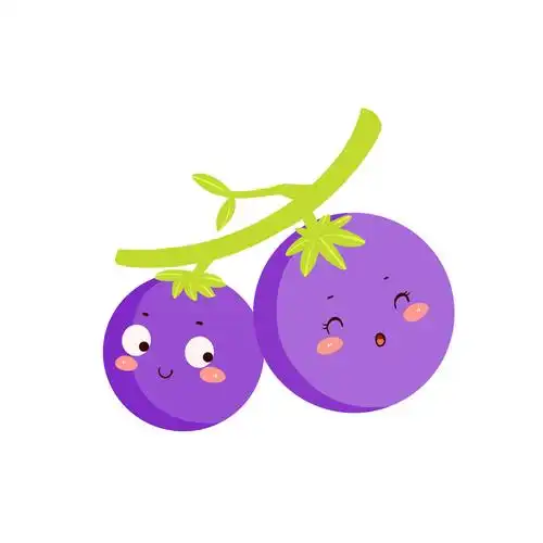 卡通水果葡萄拟人元素gif动态图
