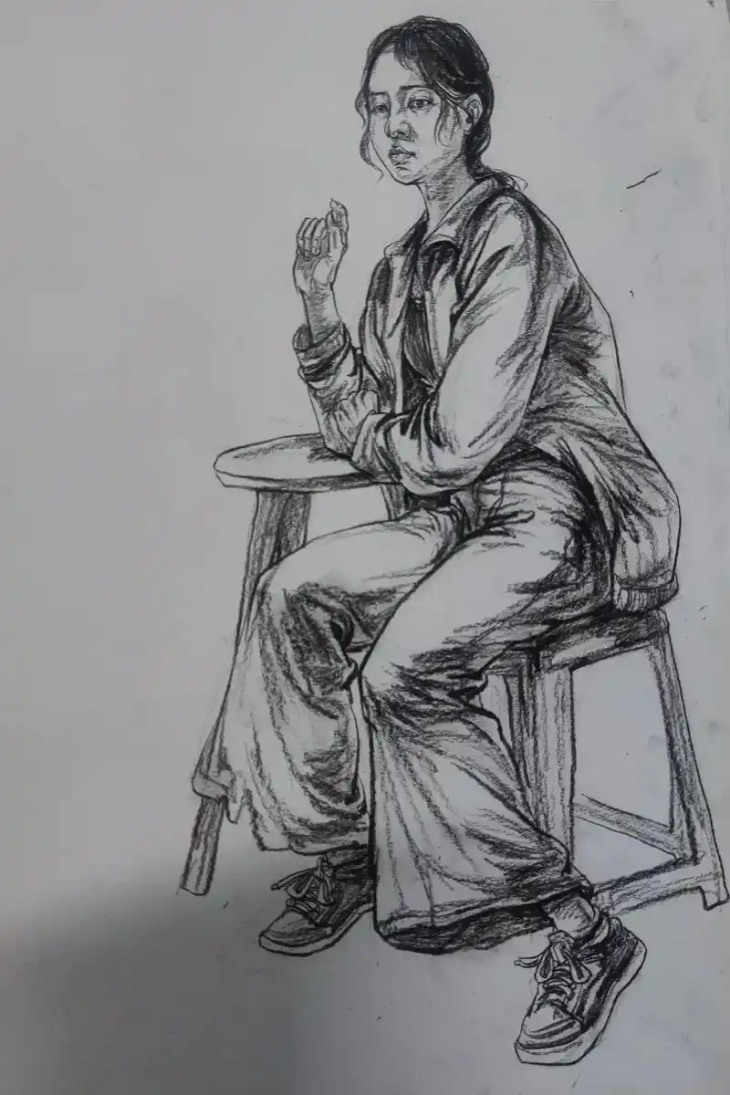 单人速写带节奏刻画#速写 #美术艺考 #速写人物 #零基础学 - 抖音