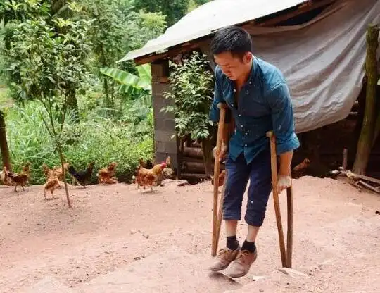 在小飞的印象中,父亲走路总需要拐杖来支撑的.