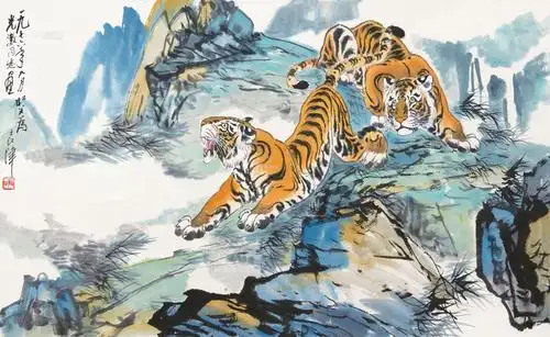 0183 老虎 立轴 纸本