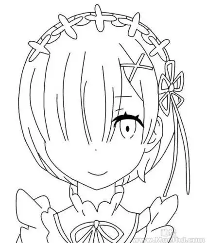 蕾姆女仆装简笔画