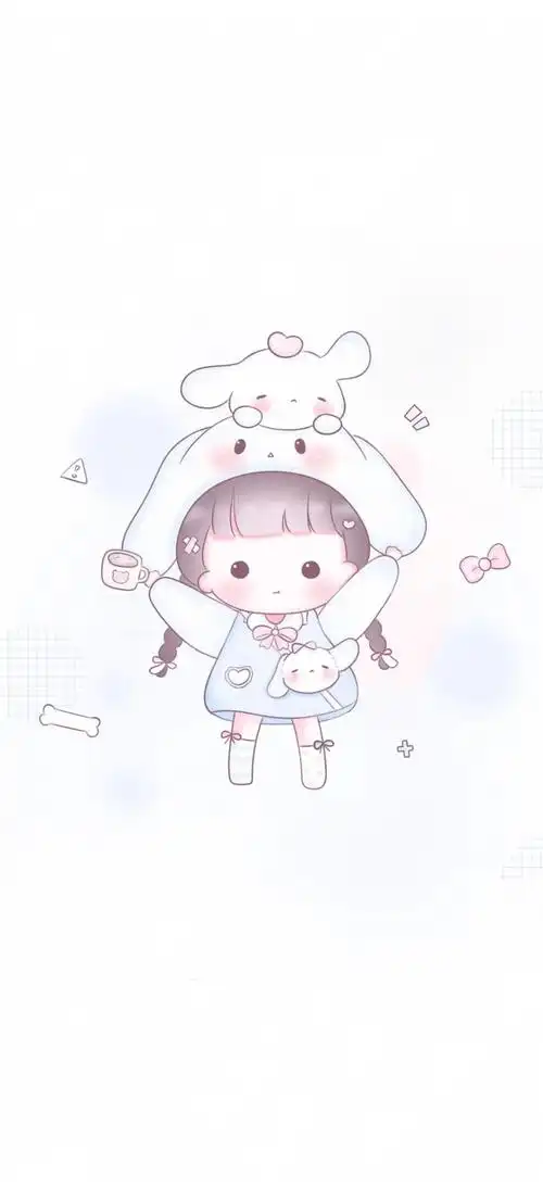 可爱女生卡通手绘壁纸