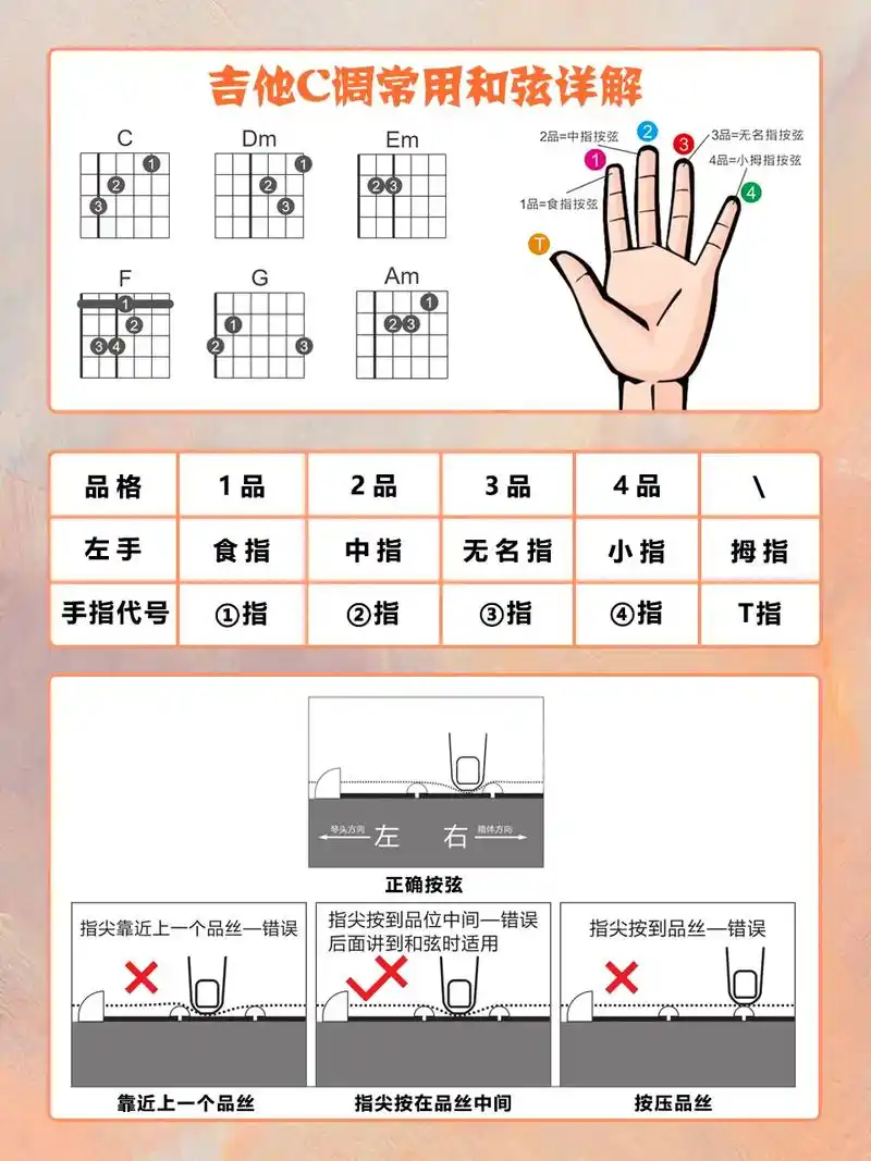 学吉他必须的c调和弦图,快收藏起来练习.学吉他弹唱必会的c - 抖音