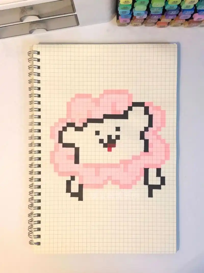 999幅像素画第94期:情侣版线条小狗9498 来个合集哦～ 规格:b5