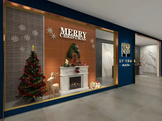 一个卖砖的店面橱窗都做的这么美.圣诞节橱窗也要美美的.