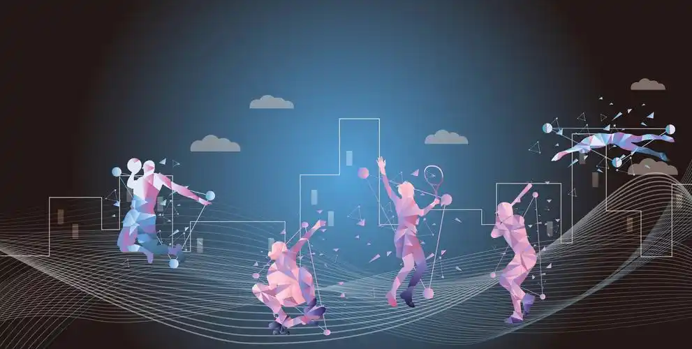 抽象城市背景运动人物奥运项目矢量插画