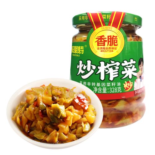 味聚特炒榨菜328g实惠大瓶装四川眉山特产小咸菜罐装酱腌菜下饭菜