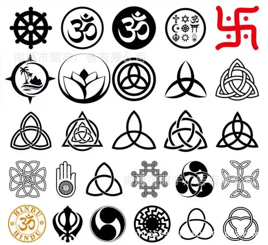 部落标志 法轮 荷花瓣 佛教图案墙贴画 车贴 开关贴 门贴画 贴纸