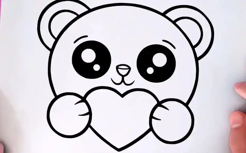 【简笔画】教你画一只可爱的抱着心心的小熊~超级简单的绘画,一看就会