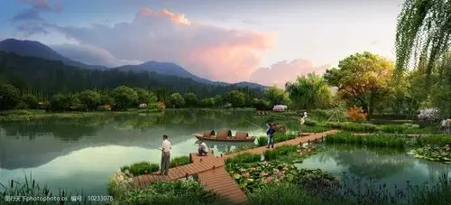 风景区鸟瞰效果图图片