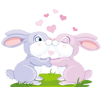 卡通手绘两只兔子