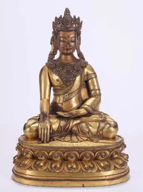 大明永乐年制款铜鎏金佛造像