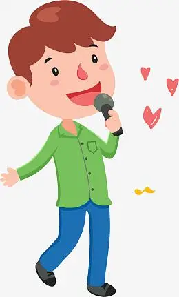 拿着话筒唱歌的男人