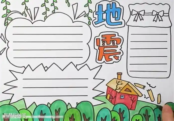 怎么画关于地震的手抄报