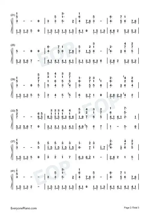 桜が丘女子高等学校校歌-轻音少女插曲双手简谱预览2