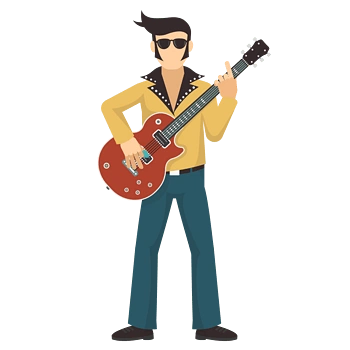 卡通人物弹贝斯