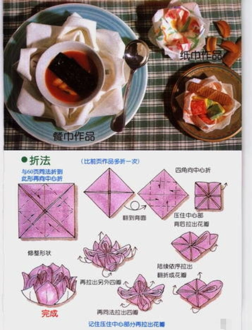 餐厅口布花十种简单折法图解 学会折花美美哒