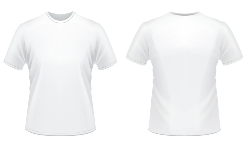 圆领t恤空白模板