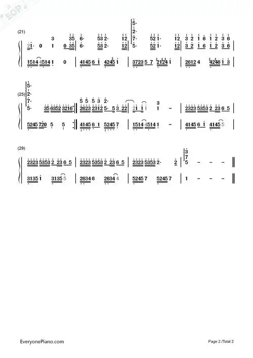 青花瓷双手简谱预览2