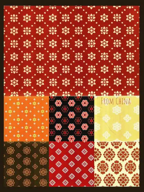 纹样隋唐丝绸织物上的朵花纹