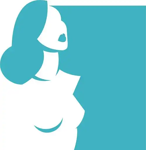 程式化的剪影一个美丽的女孩图片