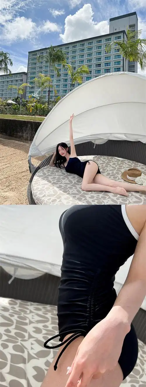 韩国新款泳衣女泡温泉连体吊带小胸性感遮肉露背显瘦保守学生泳