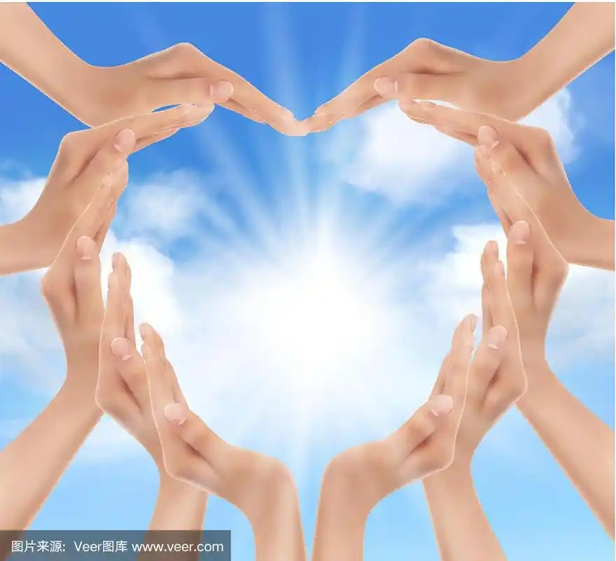 双手捧着太阳.矢量插图.