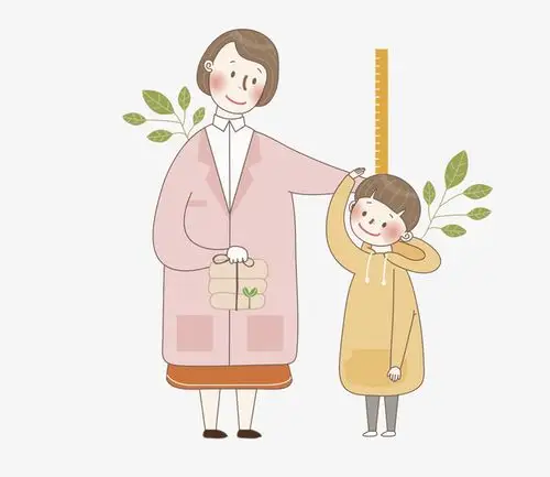 卡通量身高的男孩