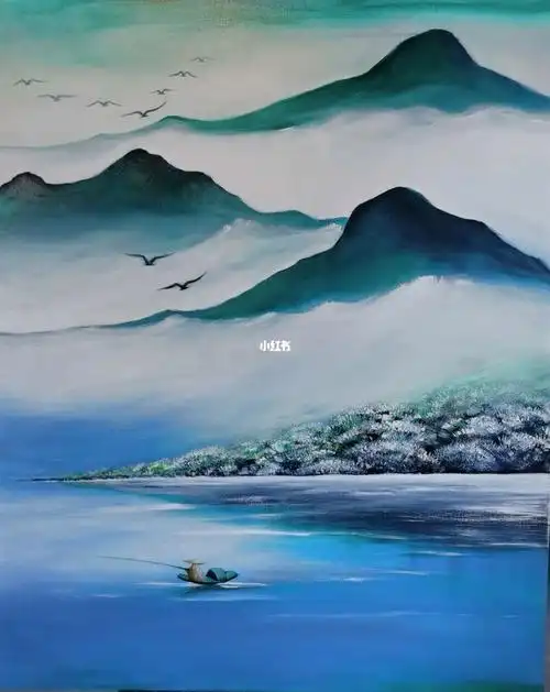 80100丙烯写意山水