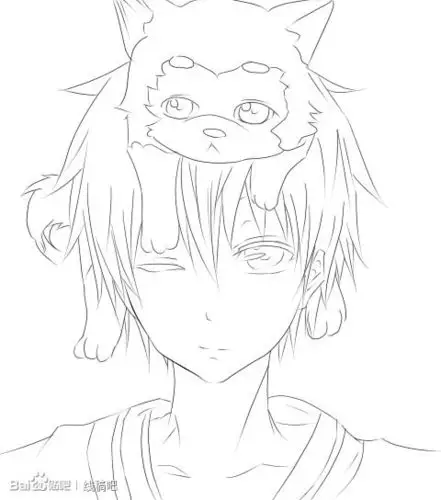 动漫上色稿男生