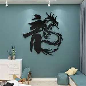 镇宅t龙3d立体墙贴进门玄关墙壁画客厅墙面装饰品卧室房间布置贴
