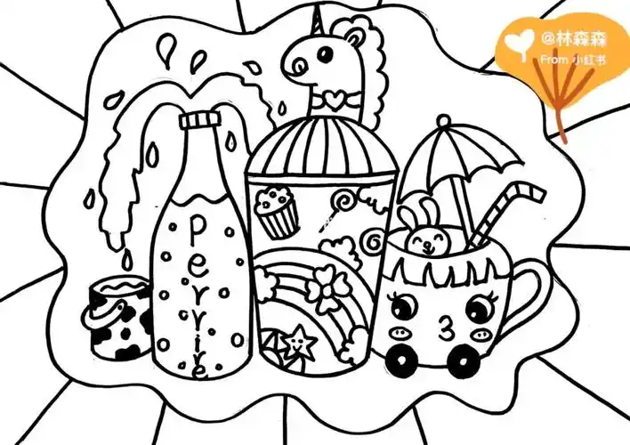 漂亮的瓶子儿童画线稿简笔画儿童画线稿简笔画教程瓶子改造