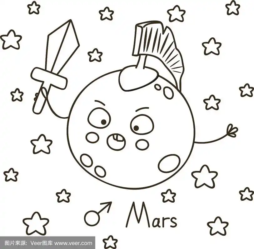 可爱的,太空,火星,卡通,背景