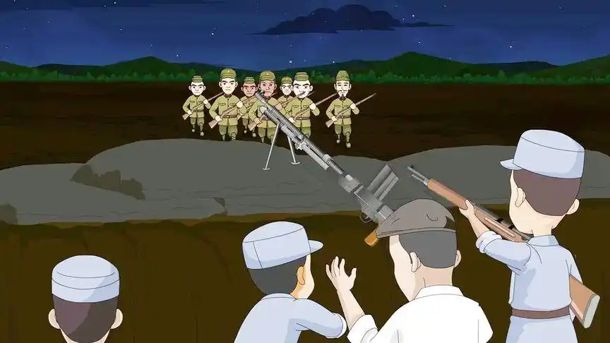 动画版小鬼子围剿新四军,狂轰乱炸之后步兵上来了,热血超燃!