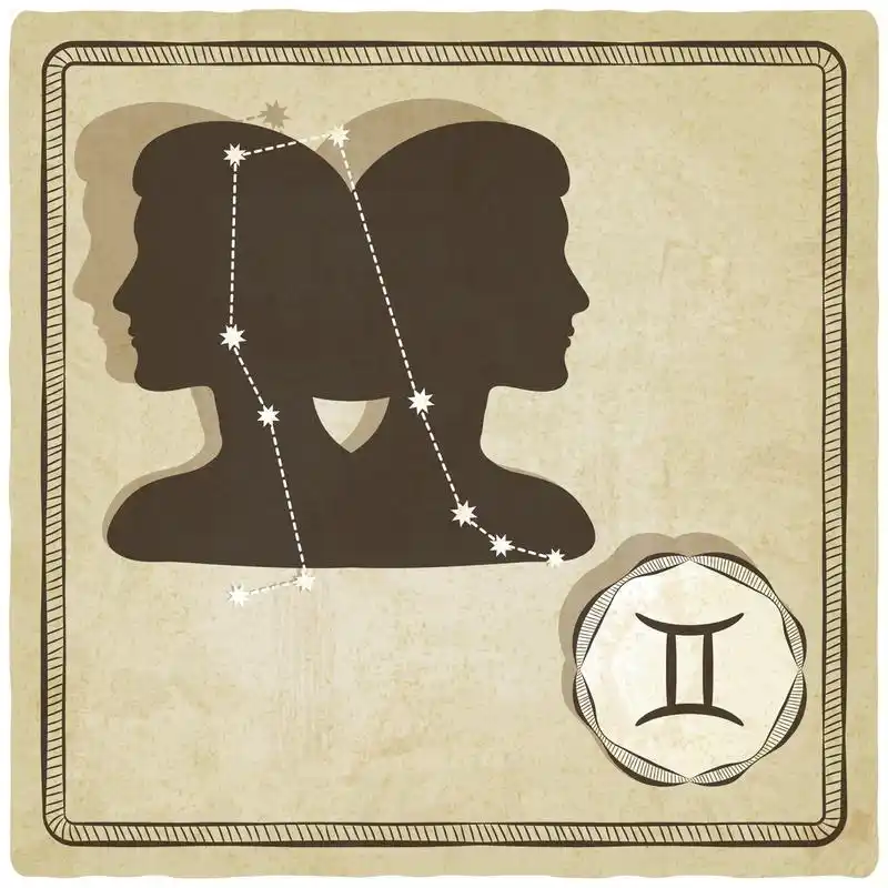 星座-双子座,星座-双子座-矢量图