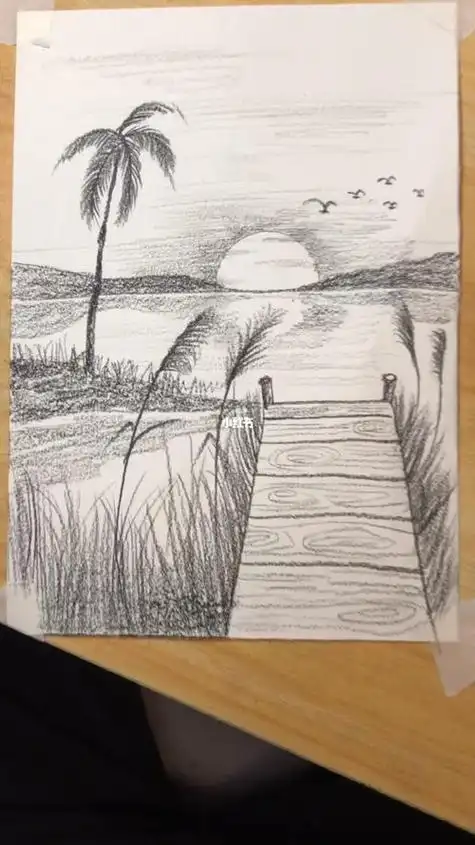 简单易学的素描风景画_风景画_素描_广州大学城攻略_绘画_新手学画画