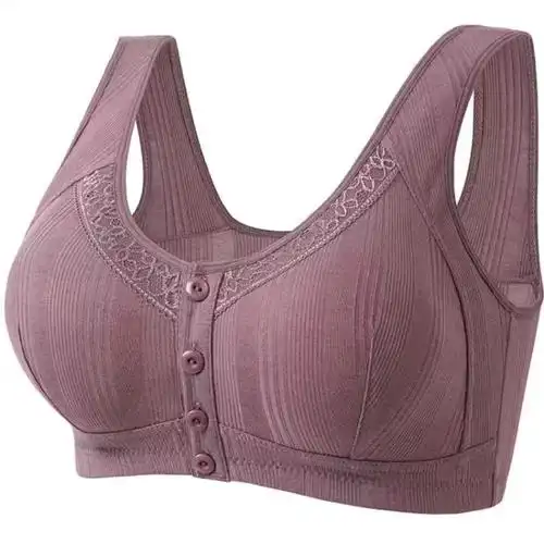 suntek新款中老年文胸前扣聚拢妈妈内衣女薄款背心式无钢圈运动胸罩