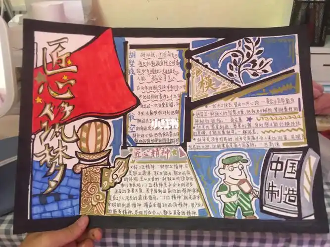 劳动楷模手抄报,我用的"匠心筑梦"主题