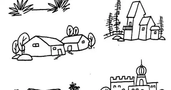 春节走进社区简笔画