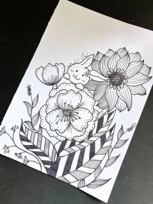 线描植物线描花卉