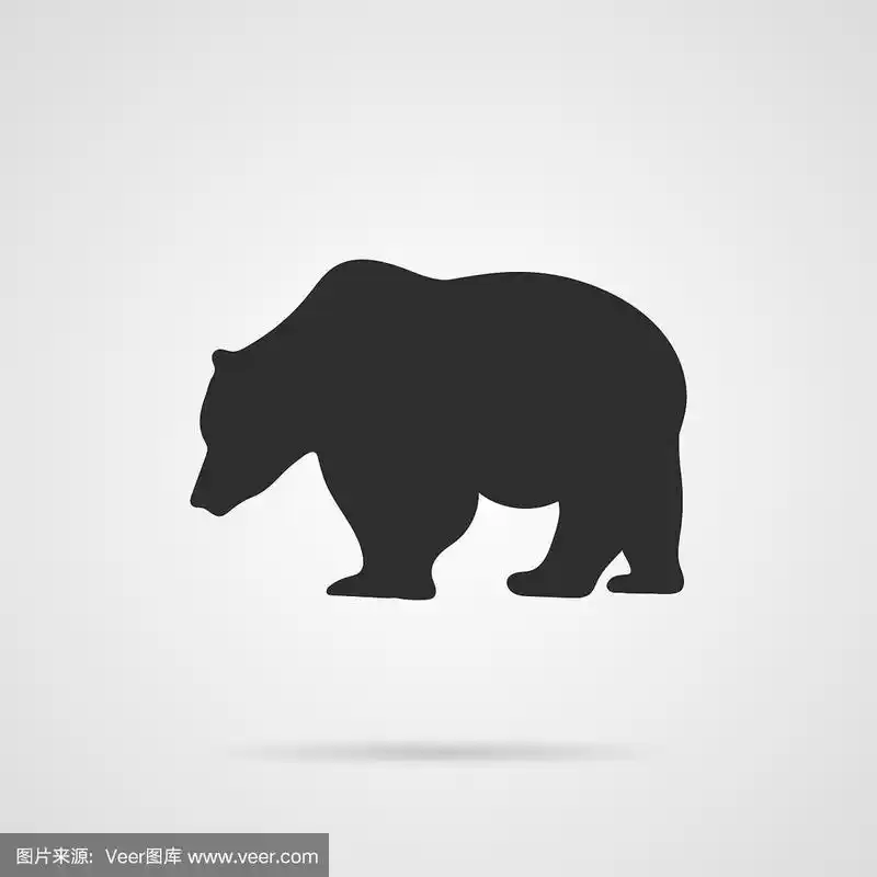 熊的灰色剪影