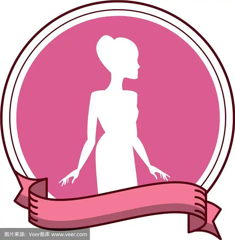女子粉色身体圆形图标