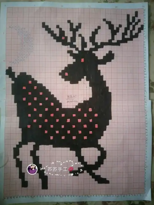 追月 男童棒针小鹿图案嵌花毛衣-编织教程-编织人生