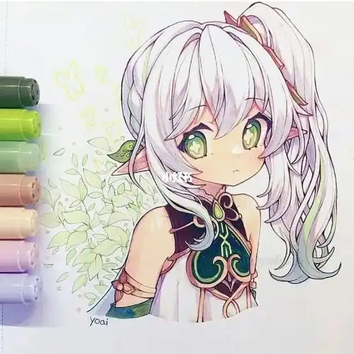 马克笔手绘素材可爱的女孩