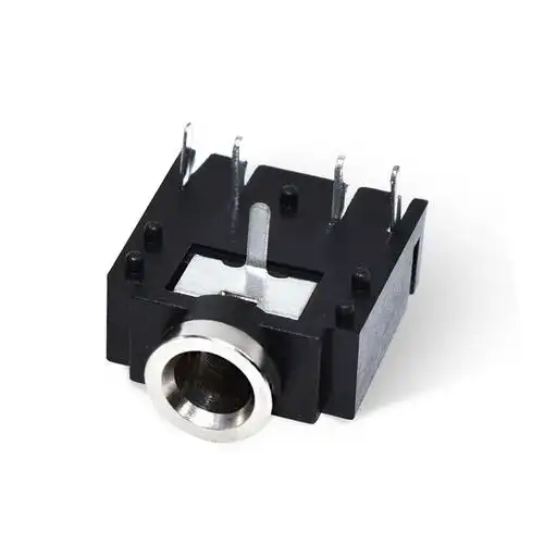 仕熙shixi耳机插座35音频插座pj3f075脚直插铜头35耳机母座pj3355脚母