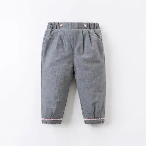 戴维贝拉儿童裤子冬装新款女童棉裤童装小童宝宝裤子