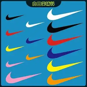 耐克黑白色大小号商标logo烫标热转印烫画标志贴花高弹耐水洗补丁